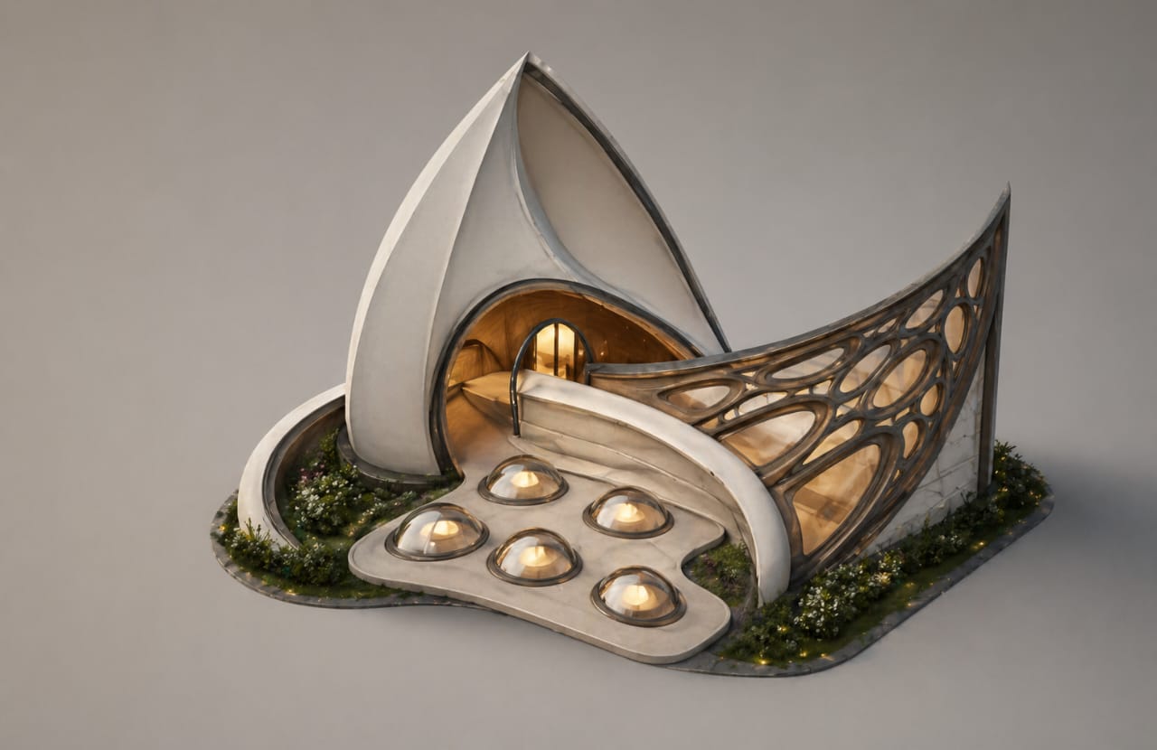 Sculptural architecture concept model